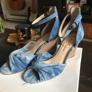 Jessica Simpson Denim Wedges